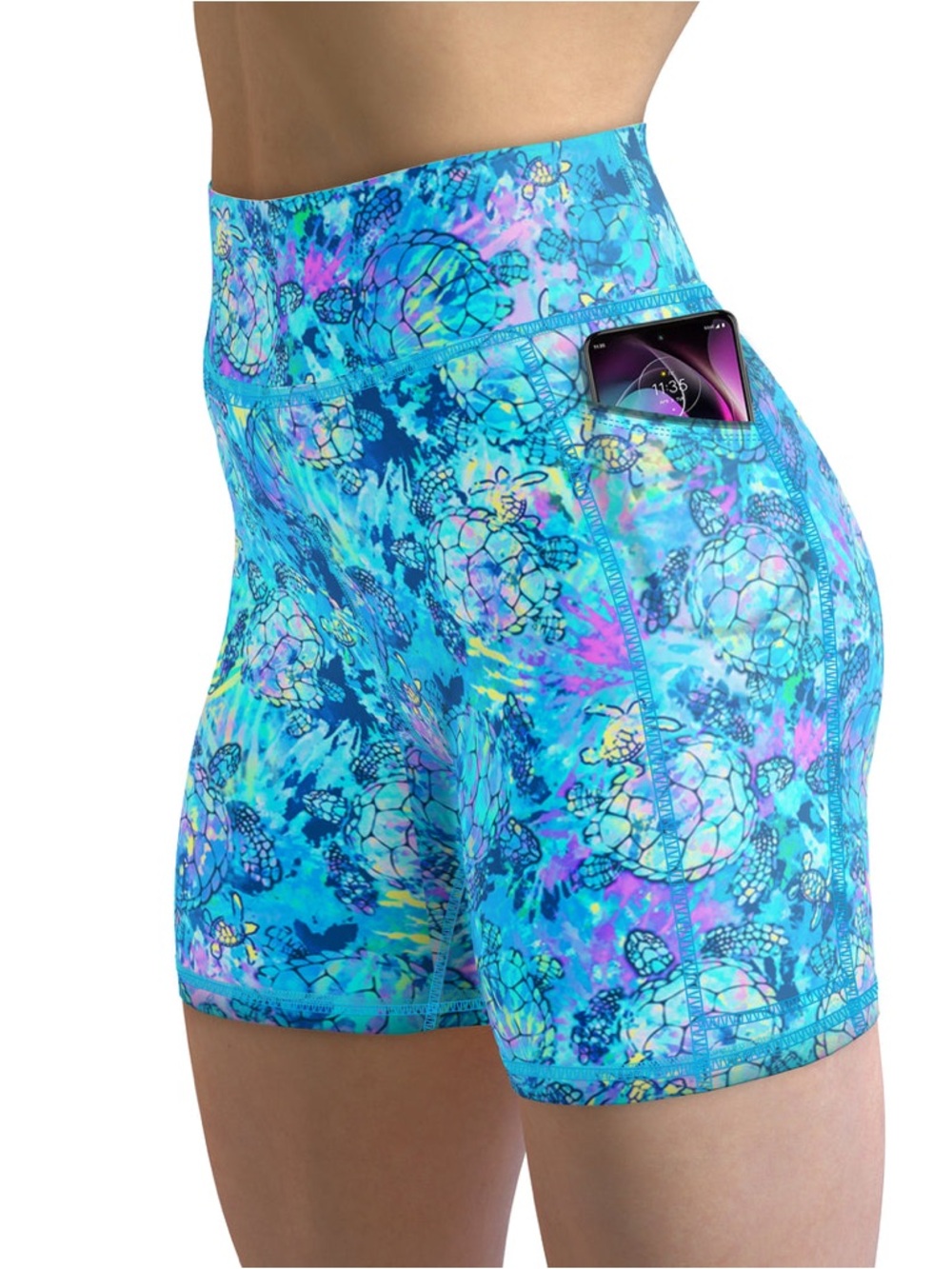 Spacefish Army Eco-Friendly Turtle Tie Dye Swim & Dive Shorts Size 2X Plus NWT
